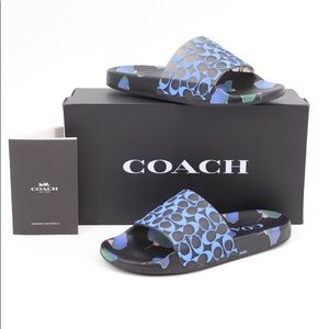 (NWT) Coach Women's Udele Signature Floral Printed Slide Sandals!